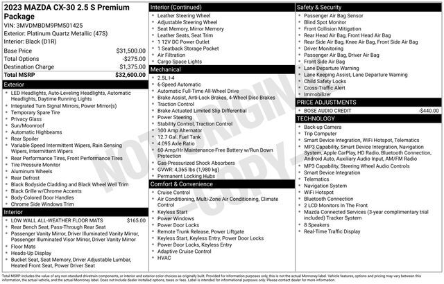 2023 MAZDA CX-30 2.5 S Premium Package Raleigh NC