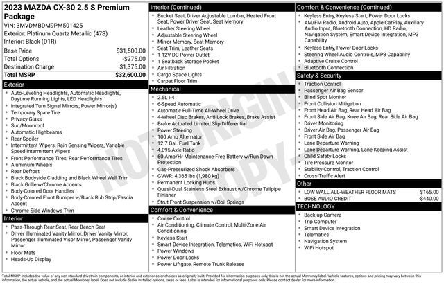 2023 MAZDA CX-30 2.5 S Premium Package Raleigh NC