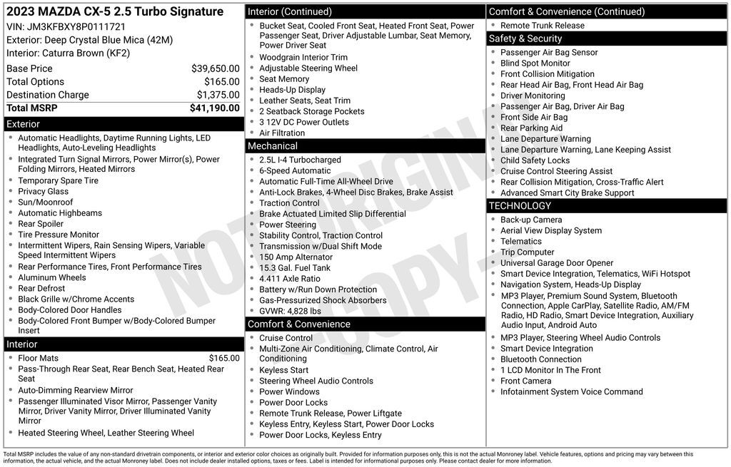 2023 MAZDA CX-5 2.5 Turbo Signature OR