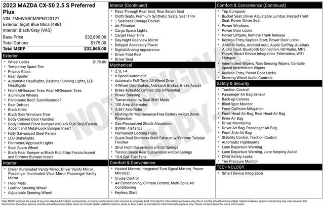 2023 MAZDA CX-50 2.5 S Preferred Plus Package Raleigh NC