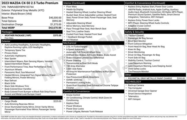 2023 MAZDA CX-50 2.5 Turbo Premium Package Raleigh NC