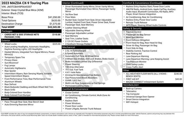 2023 MAZDA CX-9 Touring Plus Raleigh NC