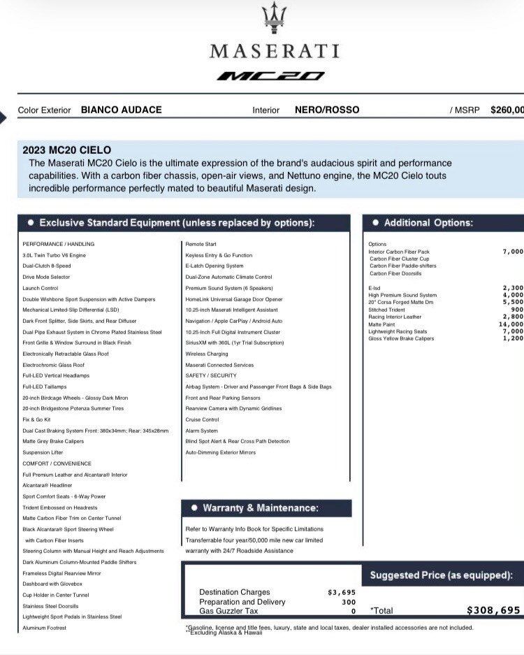 2023 Maserati MC20 Indianapolis IN