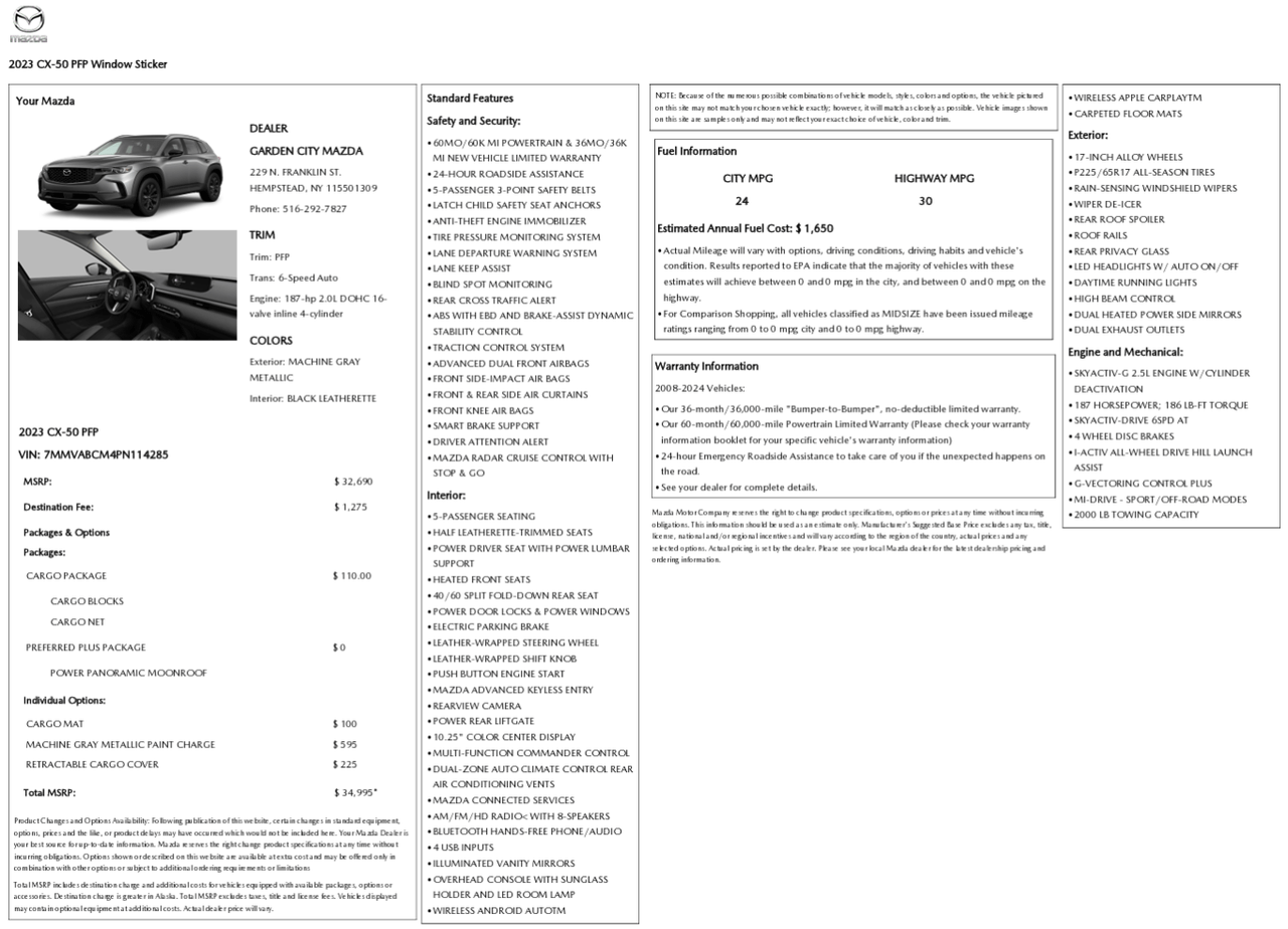 2023 Mazda CX-50 2.5 S Preferred Plus Package Knoxville TN