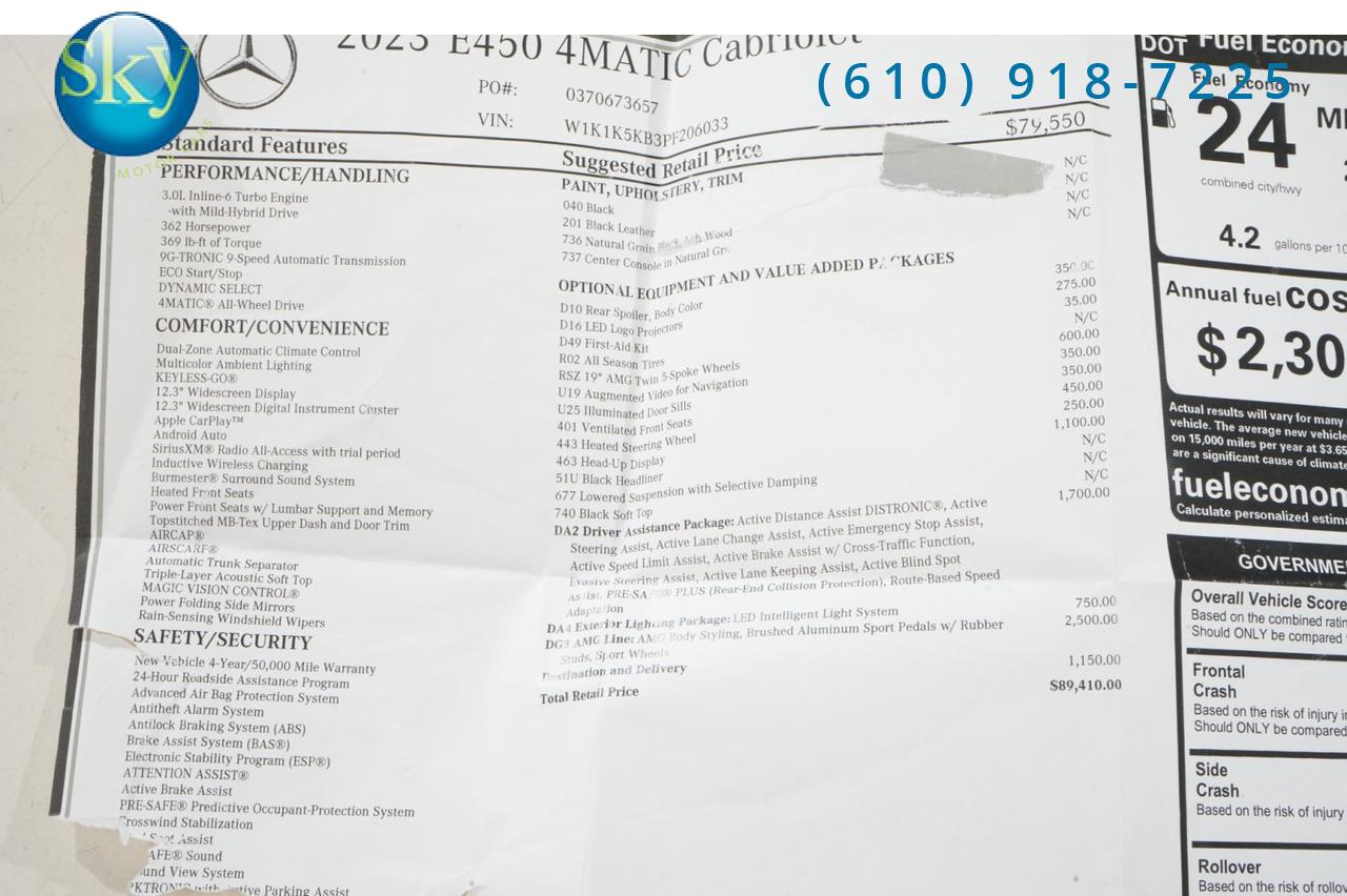 2023 Mercedes-Benz E-Class 4MATIC Cabriolet AWD E 450 West Chester PA