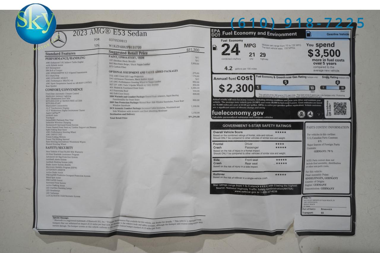 2023 Mercedes-Benz E-Class Sedan 4MATIC AWD AMG E 53 West Chester PA