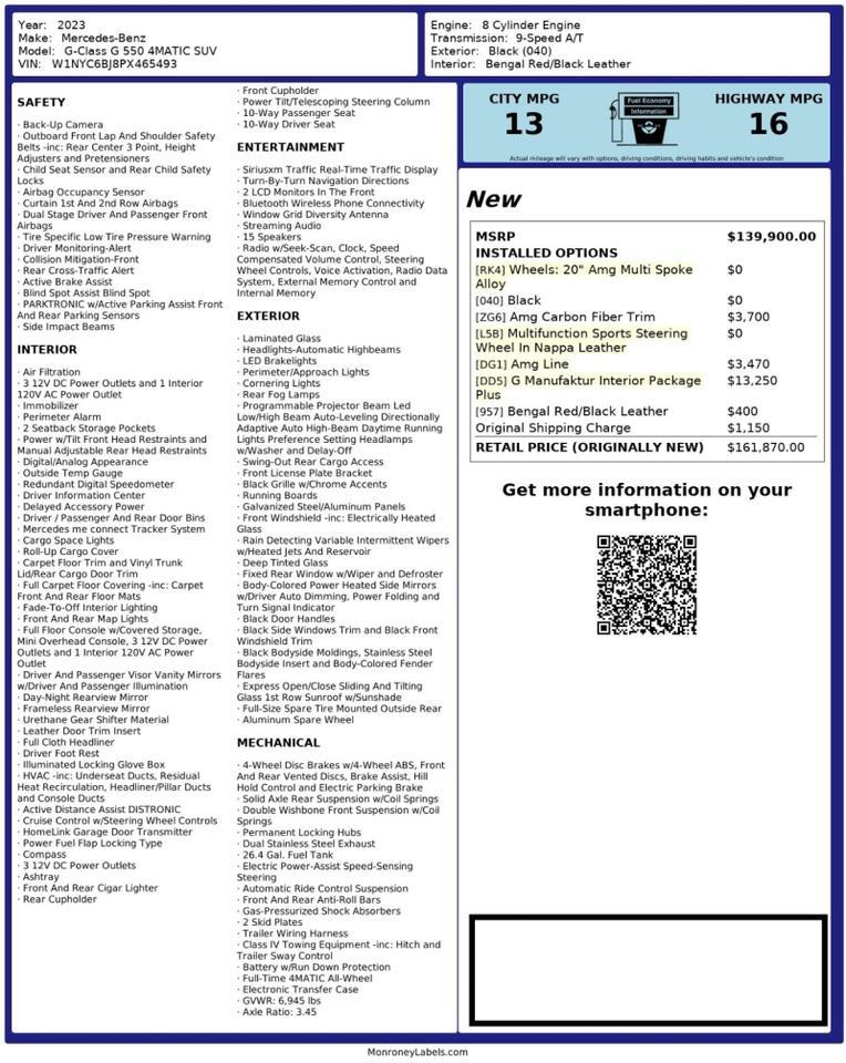 2023 Mercedes-Benz G-Class G 550