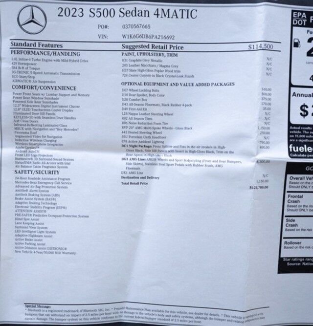 2023 Mercedes-Benz S-Class S 500 4MATIC ($123,780 MSRP) *AMG LINE* *NIGHT PACKAGE* *27K MILES* *WARRANTY* San Diego CA