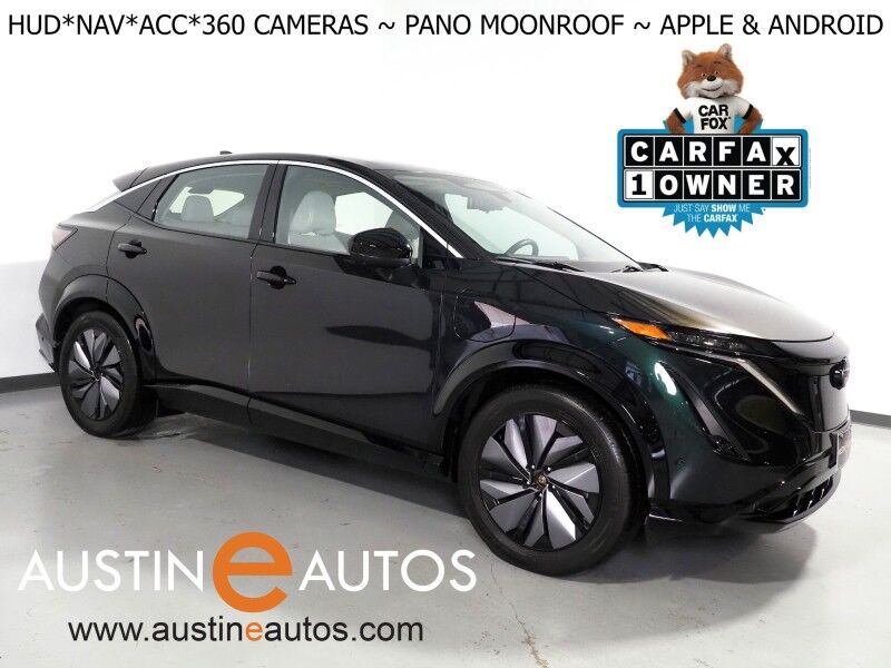 2023 Nissan ARIYA EMPOWER+ *HEADS-UP DISPLAY, NAVIGATION, SAFETY ALERTS, ADAPTIVE CRUISE, 360 VIEW CAMERAS, PANORAMA MOONROOF, HEATED SEATS/STEERING, WIRELESS CHARGING, APPLE CARPLAY