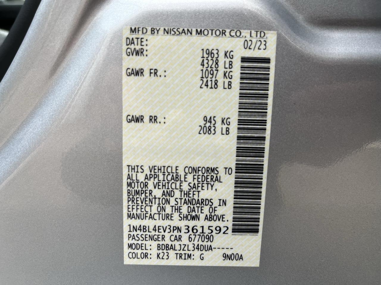 2023 Nissan Altima 2.5 SL Glen Burnie MD