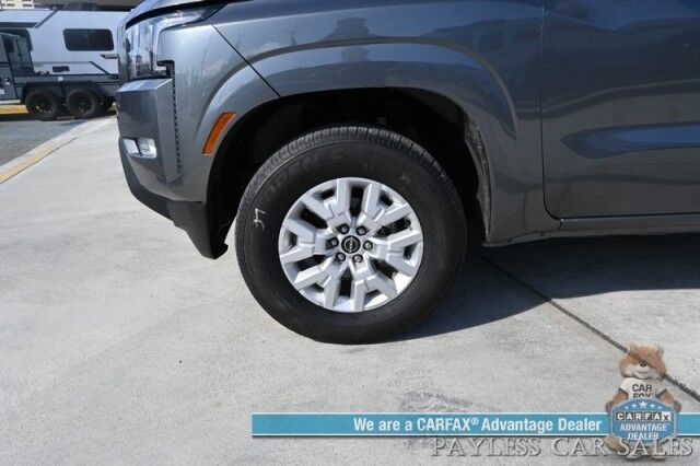 2023 Nissan Frontier SV / 4X4 / Crew Cab / 4X4 / Auto Start / Heated Premium Cloth Seats / Heated Steering Wheel / Adaptive Cruise Control / Lane Depart & Blind Spot / Apple CarPlay & Android Auto / Back Up Cam / Tow Pkg / 1-Owner Anchorage AK