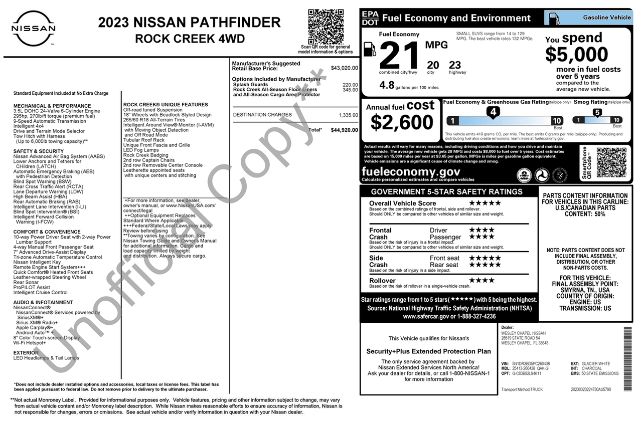 2023 Nissan Pathfinder Rock Creek Knoxville TN