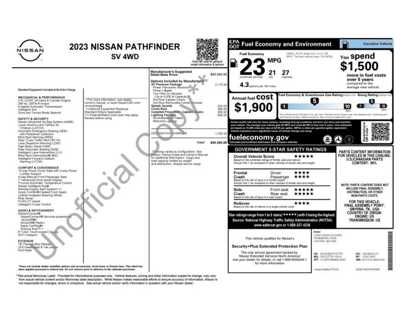 2023 Nissan Pathfinder SV Whitinsville MA