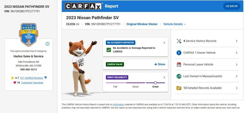 2023 Nissan Pathfinder SV Whitinsville MA