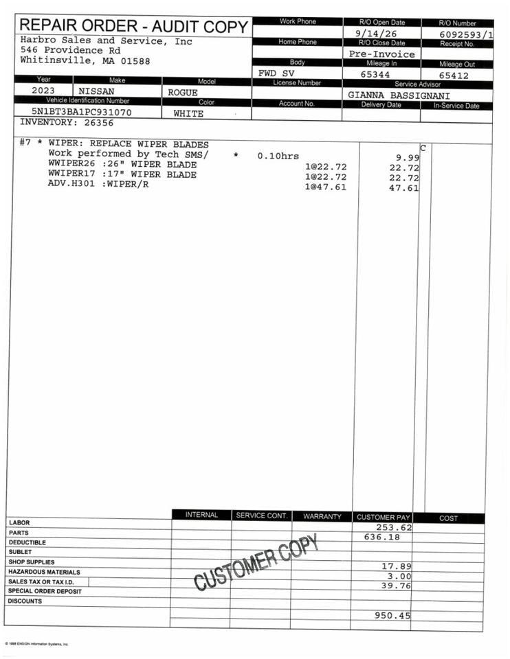2023 Nissan Rogue SV Whitinsville MA