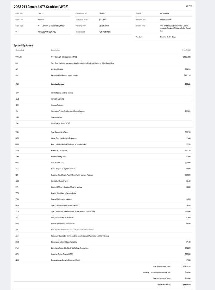 2023 Porsche 911 Carrera 4 GTS Cabriolet Pompano Beach FL