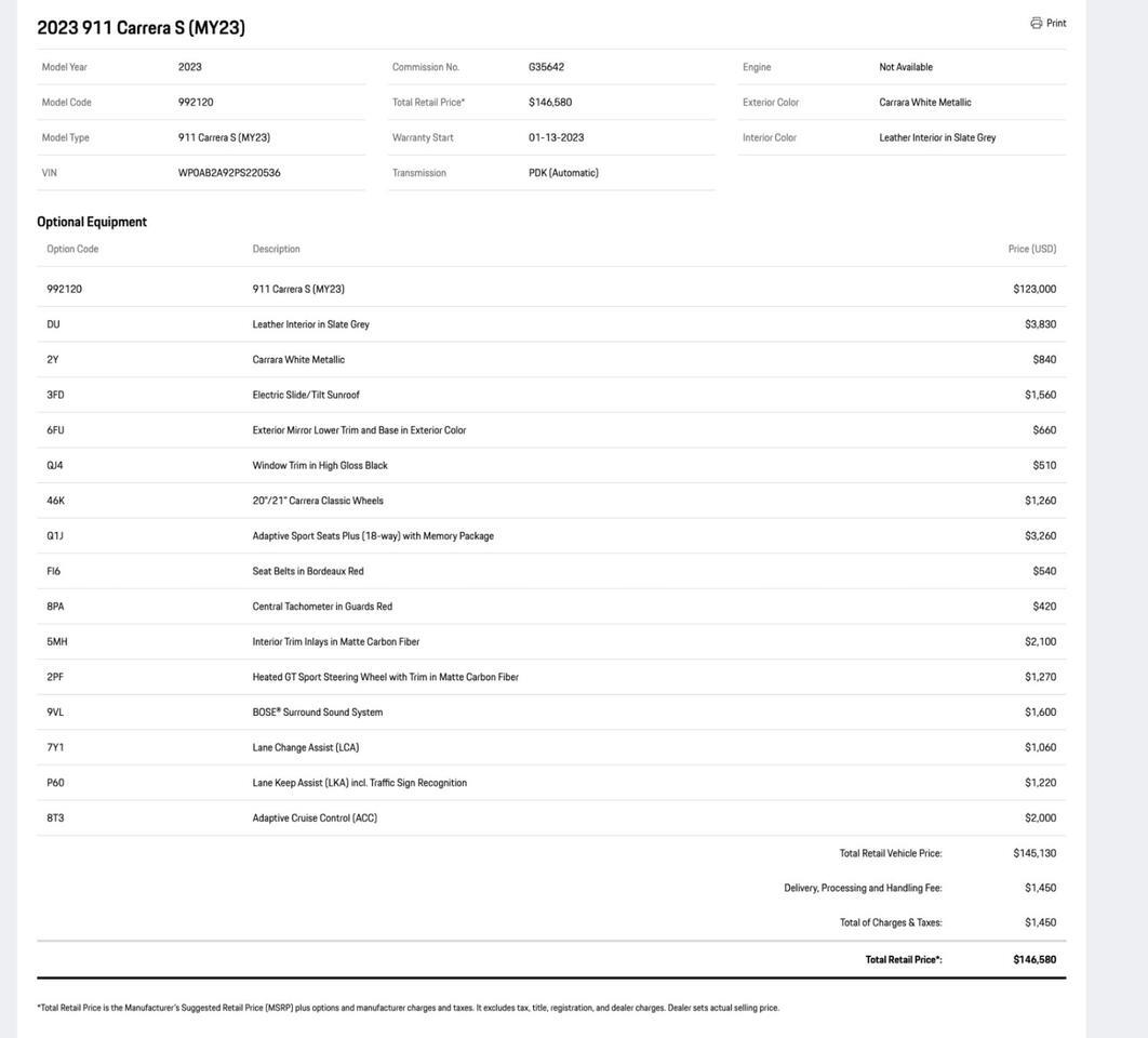2023 Porsche 911 Carrera S Pompano Beach FL