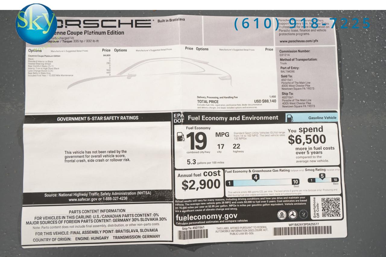 2023 Porsche Cayenne Coupe AWD Platinum Edition West Chester PA