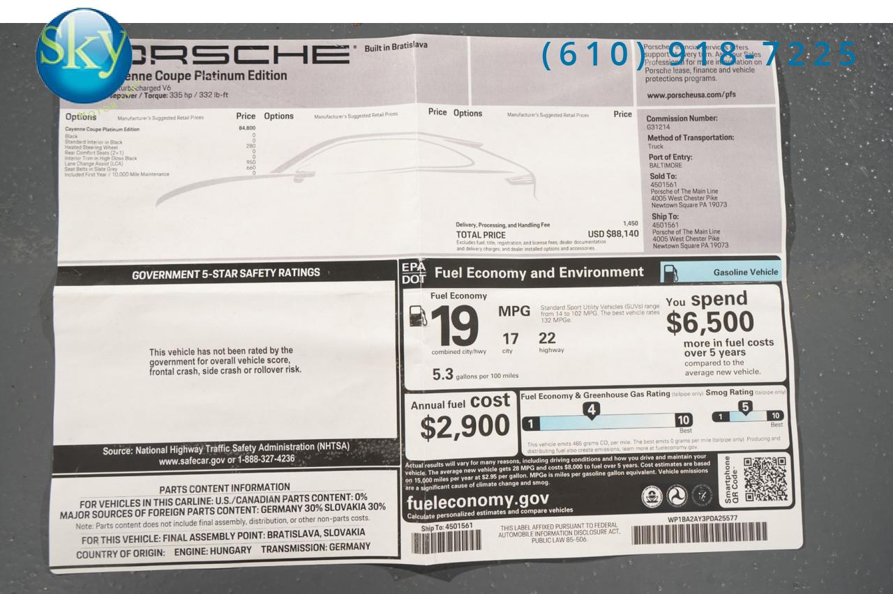 2023 Porsche Cayenne Coupe AWD Platinum Edition West Chester PA