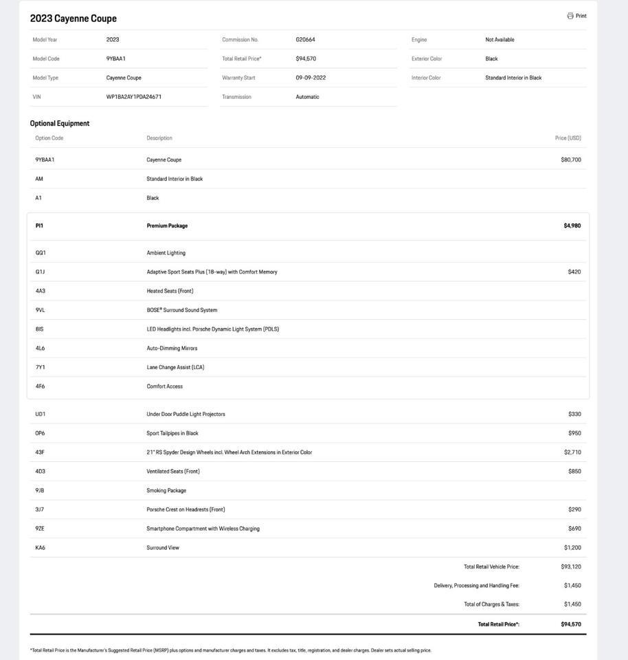 2023 Porsche Cayenne Coupe Pompano Beach FL