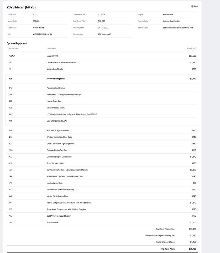 2023 Porsche Macan Pompano Beach FL