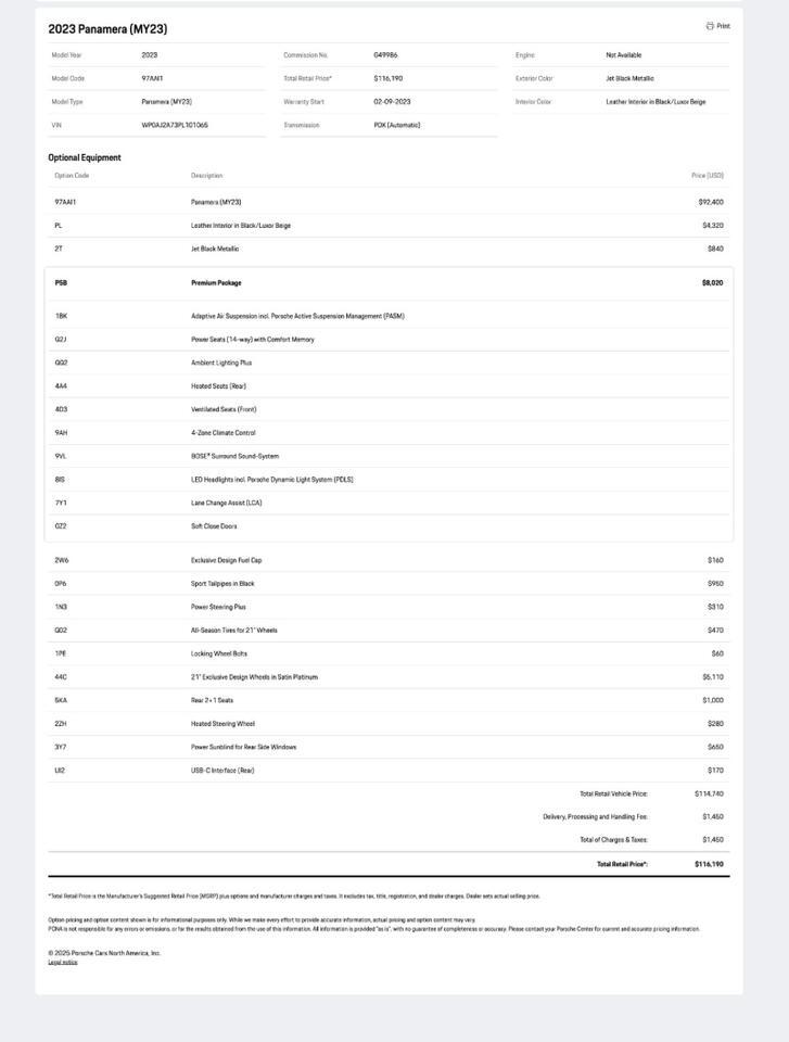 2023 Porsche Panamera Pompano Beach FL