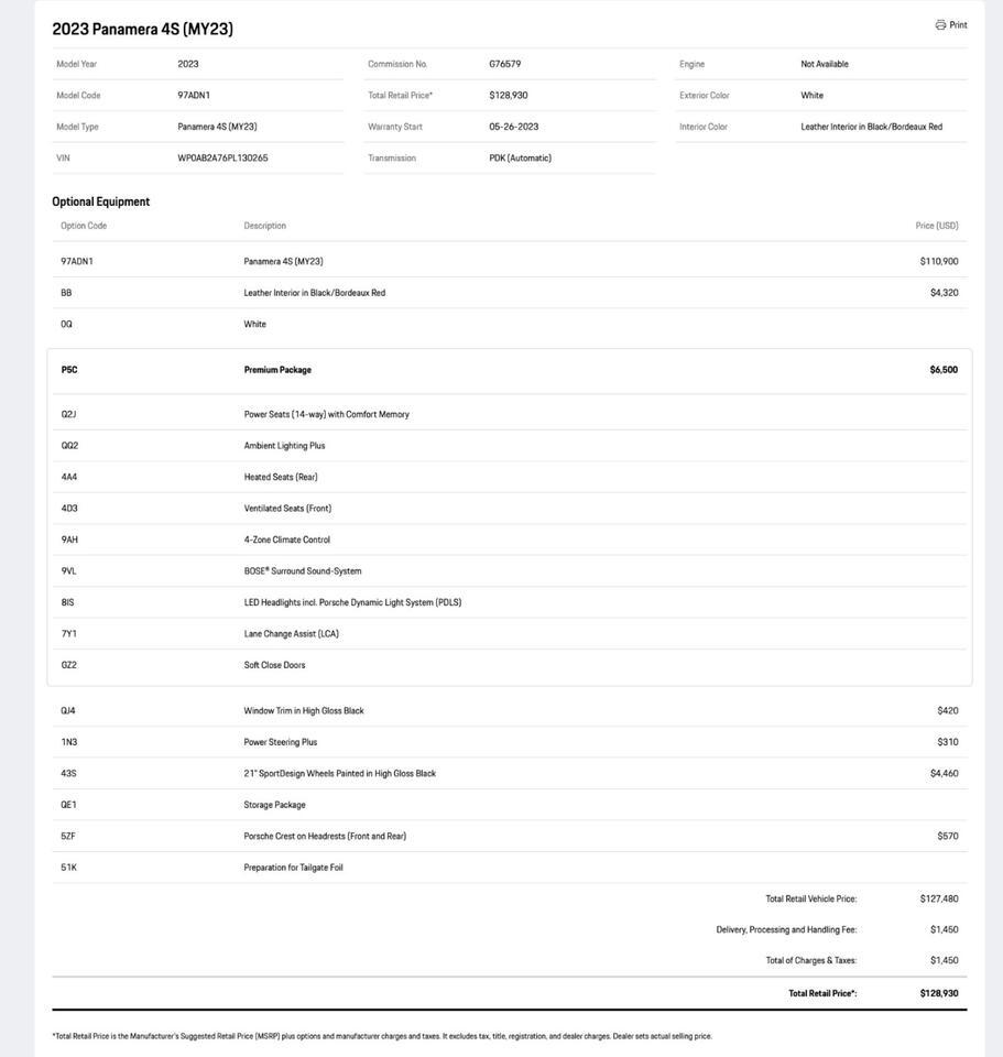 2023 Porsche Panamera 4S Pompano Beach FL