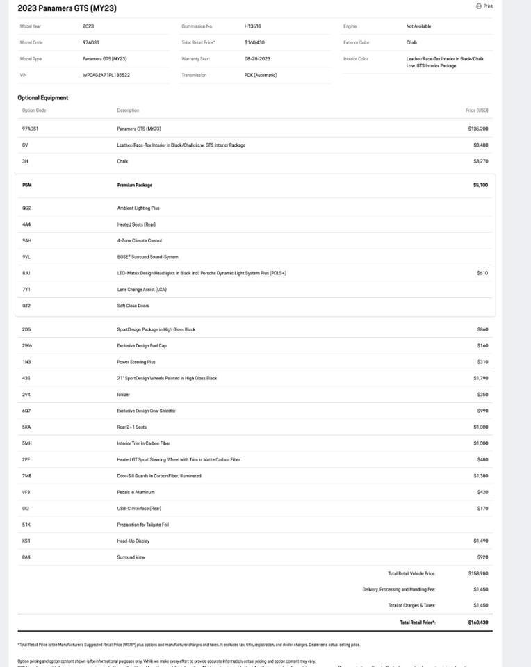 2023 Porsche Panamera GTS Pompano Beach FL