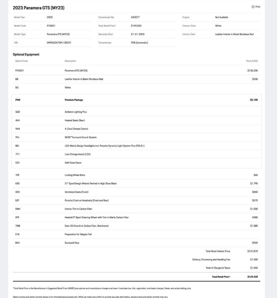 2023 Porsche Panamera GTS Pompano Beach FL