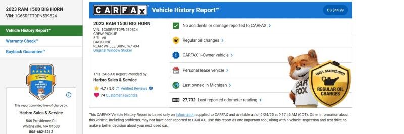 2023 Ram 1500 Big Horn - 1 OWNER - NIGHT EDITION Webster MA