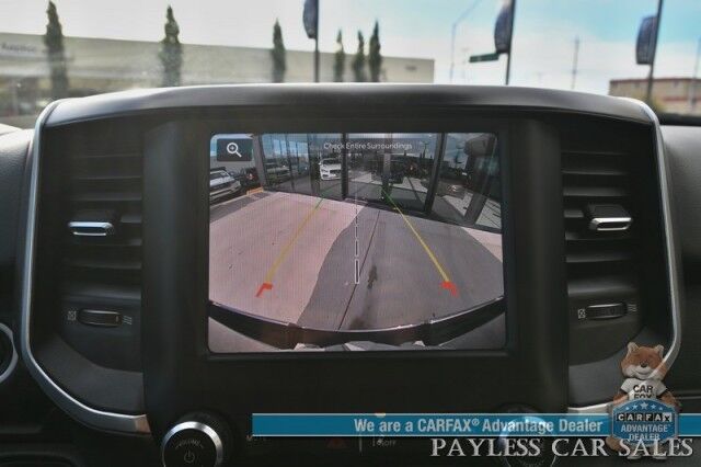2023 Ram 1500 Big Horn / 4X4 / Crew Cab / eTorque / Level 1 Safety & Big Horn Group / Protection Group / Auto Start / Heated Seats & Steering / Lane Departure Alert / Back Up Camera / Tonneau Cover / Bed Liner / Tow Pkg / 1-Owner Anchorage AK