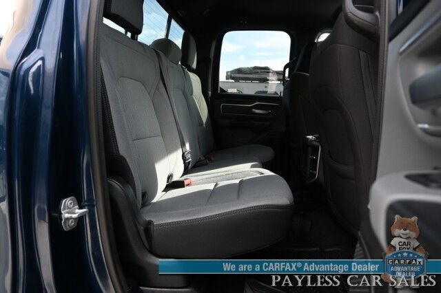 2023 Ram 1500 Big Horn / 4X4 / Crew Cab / eTorque / Level 1 Safety & Big Horn Group / Protection Group / Auto Start / Heated Seats & Steering / Lane Departure Alert / Back Up Camera / Tonneau Cover / Bed Liner / Tow Pkg / 1-Owner Anchorage AK