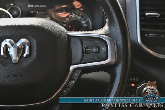 2023 Ram 1500 Big Horn / 4X4 / Crew Cab / eTorque / Level 1 Safety & Big Horn Group / Protection Group / Auto Start / Heated Seats & Steering / Lane Departure Alert / Back Up Camera / Tonneau Cover / Bed Liner / Tow Pkg / 1-Owner Anchorage AK