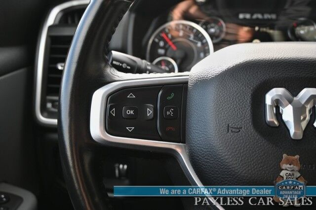 2023 Ram 1500 Big Horn / 4X4 / Crew Cab / eTorque / Level 1 Safety & Big Horn Group / Protection Group / Auto Start / Heated Seats & Steering / Lane Departure Alert / Back Up Camera / Tonneau Cover / Bed Liner / Tow Pkg / 1-Owner Anchorage AK