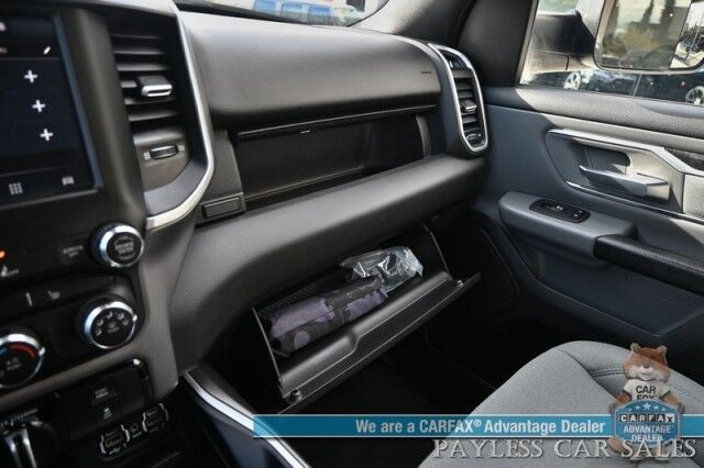 2023 Ram 1500 Big Horn / 4X4 / Crew Cab / eTorque / Level 1 Safety & Big Horn Group / Protection Group / Auto Start / Heated Seats & Steering / Lane Departure Alert / Back Up Camera / Tonneau Cover / Bed Liner / Tow Pkg / 1-Owner Anchorage AK