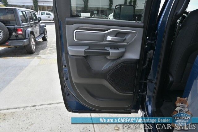2023 Ram 1500 Big Horn / 4X4 / Crew Cab / eTorque / Level 1 Safety & Big Horn Group / Protection Group / Auto Start / Heated Seats & Steering / Lane Departure Alert / Back Up Camera / Tonneau Cover / Bed Liner / Tow Pkg / 1-Owner Anchorage AK