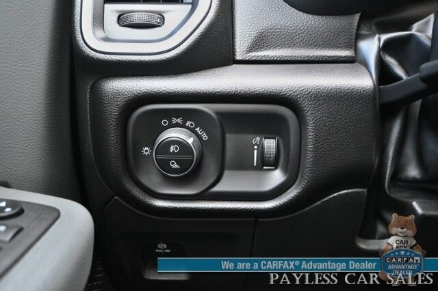 2023 Ram 1500 Big Horn / 4X4 / Crew Cab / eTorque / Level 1 Safety & Big Horn Group / Protection Group / Auto Start / Heated Seats & Steering / Lane Departure Alert / Back Up Camera / Tonneau Cover / Bed Liner / Tow Pkg / 1-Owner Anchorage AK