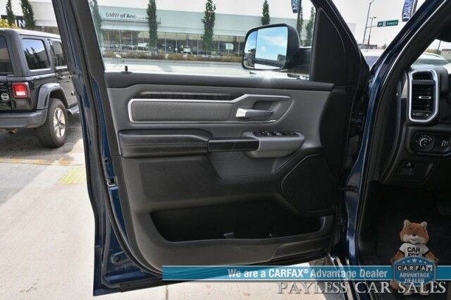 2023 Ram 1500 Big Horn / 4X4 / Crew Cab / eTorque / Level 1 Safety & Big Horn Group / Protection Group / Auto Start / Heated Seats & Steering / Lane Departure Alert / Back Up Camera / Tonneau Cover / Bed Liner / Tow Pkg / 1-Owner Anchorage AK