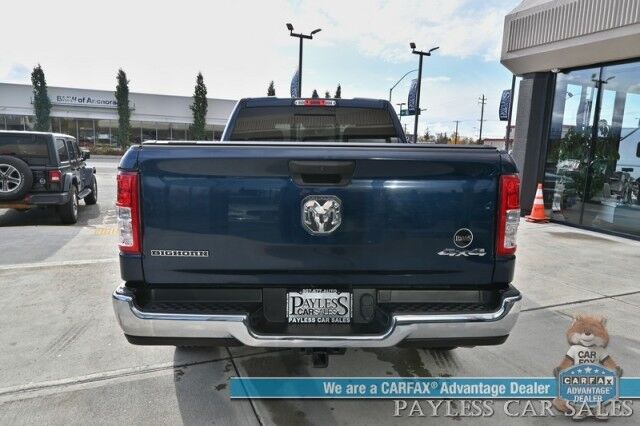 2023 Ram 1500 Big Horn / 4X4 / Crew Cab / eTorque / Level 1 Safety & Big Horn Group / Protection Group / Auto Start / Heated Seats & Steering / Lane Departure Alert / Back Up Camera / Tonneau Cover / Bed Liner / Tow Pkg / 1-Owner Anchorage AK