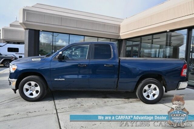 2023 Ram 1500 Big Horn / 4X4 / Crew Cab / eTorque / Level 1 Safety & Big Horn Group / Protection Group / Auto Start / Heated Seats & Steering / Lane Departure Alert / Back Up Camera / Tonneau Cover / Bed Liner / Tow Pkg / 1-Owner Anchorage AK