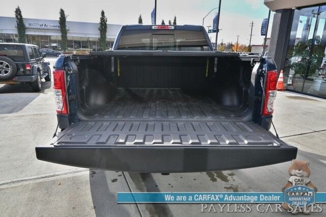 2023 Ram 1500 Big Horn / 4X4 / Crew Cab / eTorque / Level 1 Safety & Big Horn Group / Protection Group / Auto Start / Heated Seats & Steering / Lane Departure Alert / Back Up Camera / Tonneau Cover / Bed Liner / Tow Pkg / 1-Owner Anchorage AK