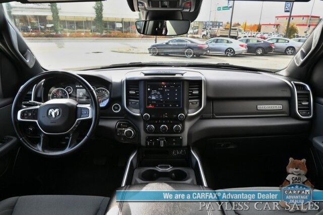 2023 Ram 1500 Big Horn / 4X4 / Crew Cab / eTorque / Level 1 Safety & Big Horn Group / Protection Group / Auto Start / Heated Seats & Steering / Lane Departure Alert / Back Up Camera / Tonneau Cover / Bed Liner / Tow Pkg / 1-Owner Anchorage AK