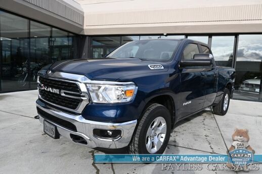 2023 Ram 1500 Big Horn / 4X4 / Crew Cab / eTorque / Level 1 Safety & Big Horn Group / Protection Group / Auto Start / Heated Seats & Steering / Lane Departure Alert / Back Up Camera / Tonneau Cover / Bed Liner / Tow Pkg / 1-Owner Anchorage AK