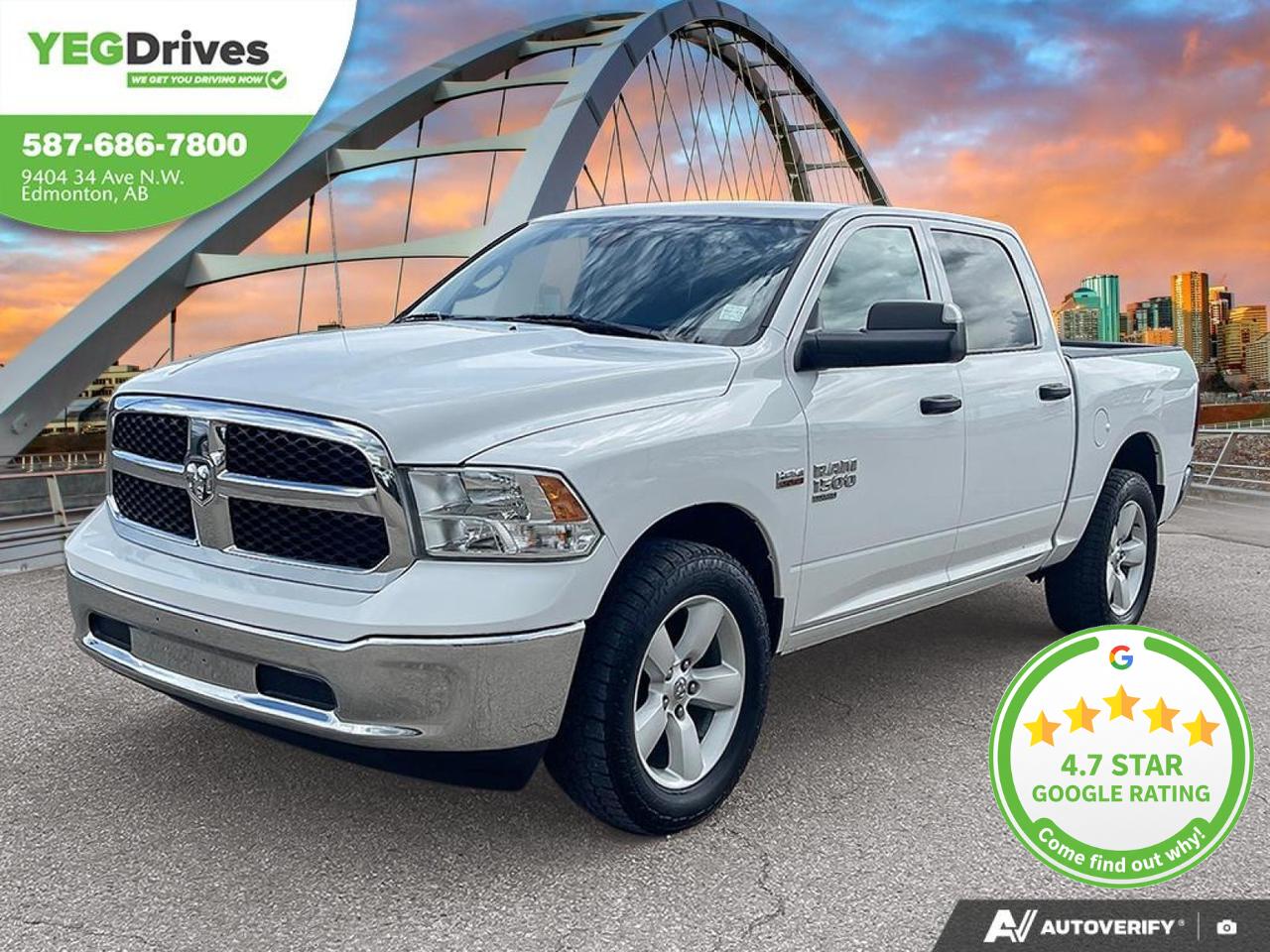White 2023 RAM 1500 Classic SLT Crew Cab 4WD Pickup Truck Four-Wheel Drive