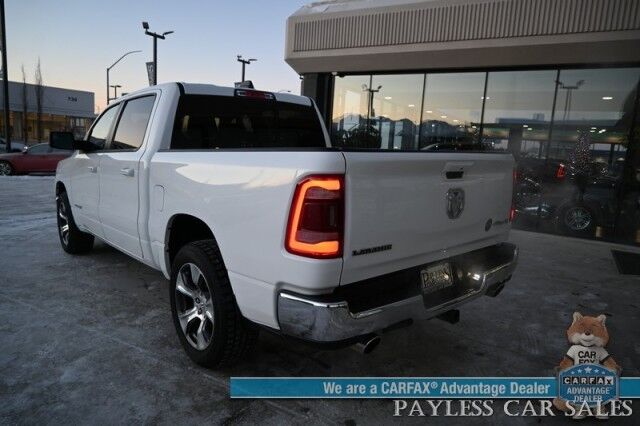 2023 Ram 1500 Laramie / 4X4 / Crew Cab / 5.7L V8 / AutoStart / Heated & Cooled Leather Seats / Heated Steering Wheel / Navigation / Forward Collision & Blind Spot Alert / Apple CarPlay & Android Auto / 22 MPG / Tow Pkg Anchorage AK 2023 Ram 1500 Laramie / 4X4 / Crew Cab / 5.7L V8 / AutoStart / Heated & Cooled Leather Seats / Heated Steering Wheel / Navigation / Forward Collision & Blind Spot Alert / Apple CarPlay & Android Auto / 22 MPG / Tow Pkg Anchorage AK