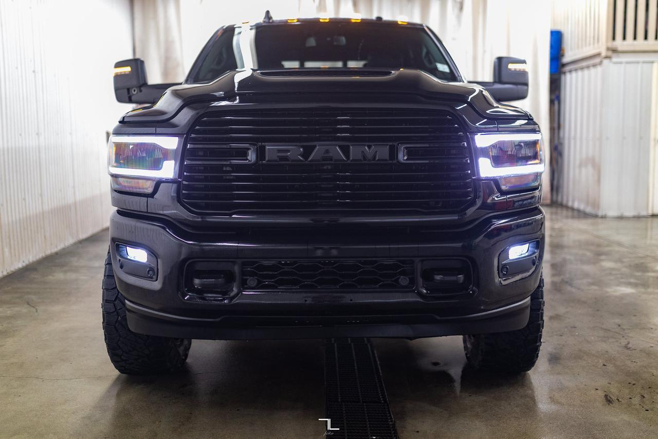 2023 Ram 2500 4x4 Crew Cab Laramie Night Edition Diesel Leather Roof Nav 6" Lift Red Deer AB