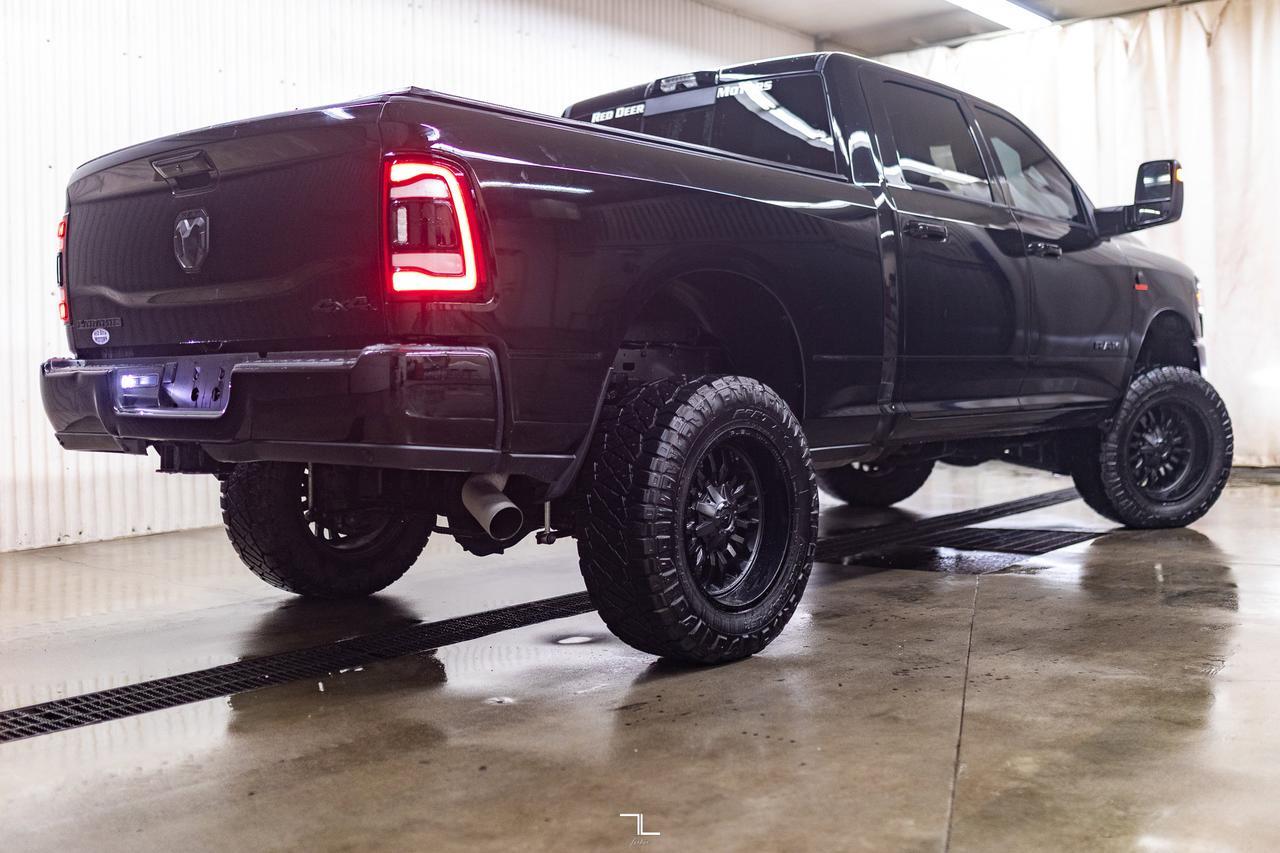 2023 Ram 2500 4x4 Crew Cab Laramie Night Edition Diesel Leather Roof Nav 6&quot; Lift Red Deer AB