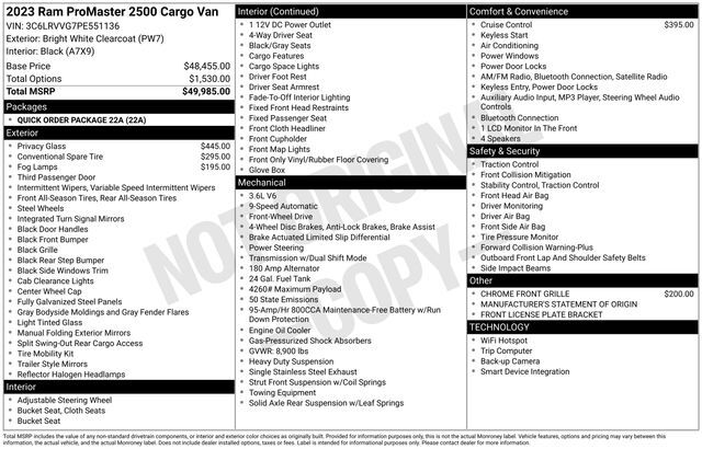 2023 Ram ProMaster 2500 Base Raleigh NC