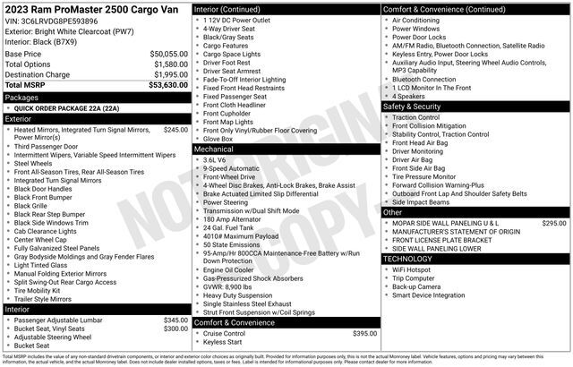 2023 Ram ProMaster 2500 High Roof Raleigh NC