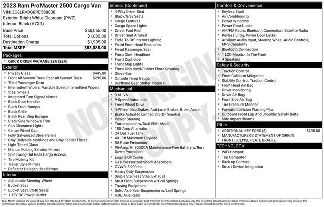2023 Ram ProMaster 2500 High Roof Raleigh NC